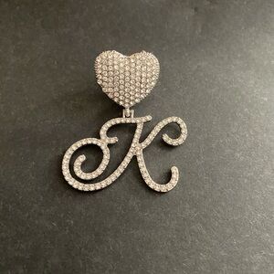 Personalized Initial K slider pendant